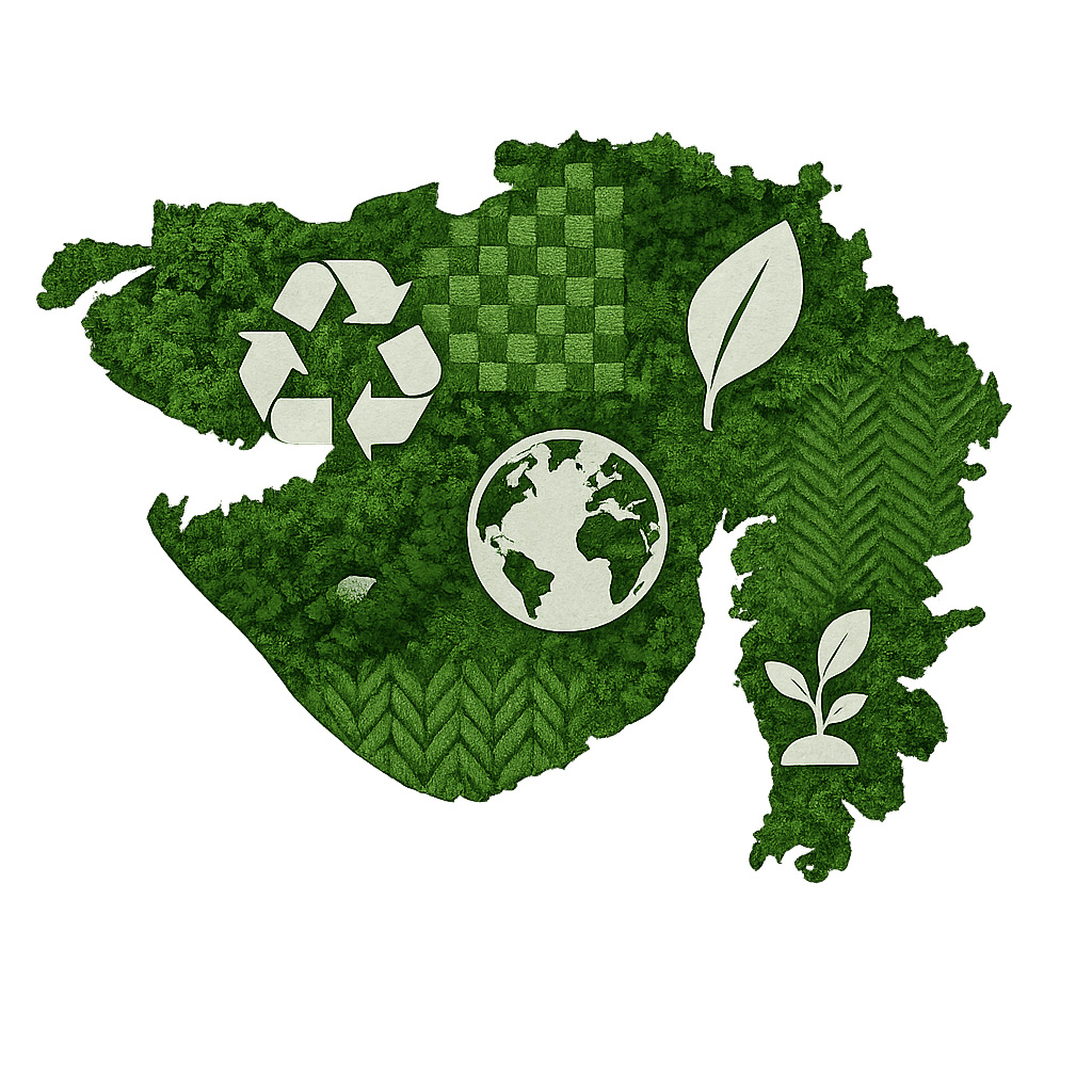 Zero Waste Gujarat textile recycling process showing transformation of textile waste into valuable products